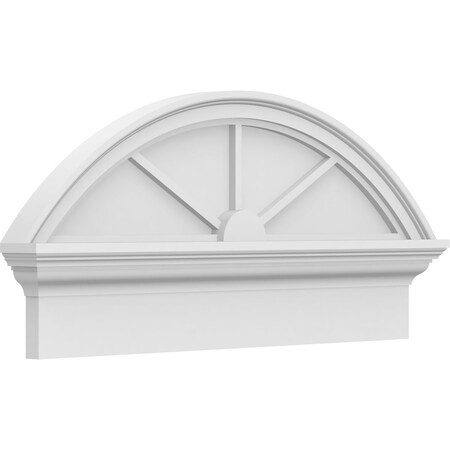 Ekena Millwork Segment Arch 3 Spoke Architectural Grade PVC Combination Pediment, 30"W x 14-3/8"H x 2-3/4"P PEDPC030X145SEG03